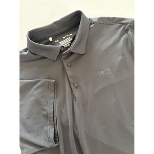 Under Armour Mens The Playoff Polo Shirt Gray Striped Loose Fit Golf XL Short sl